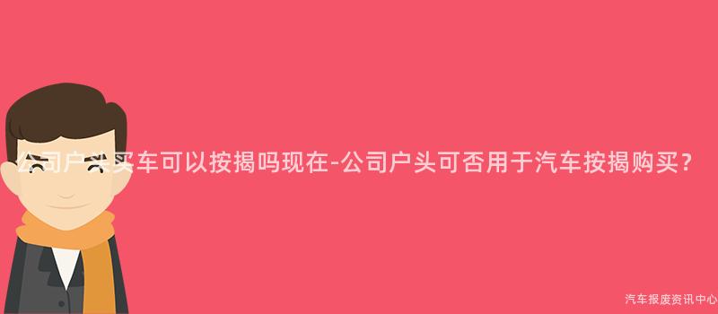 公司户头买车可以按揭吗现在-公司户头可否用于汽车按揭购买？
