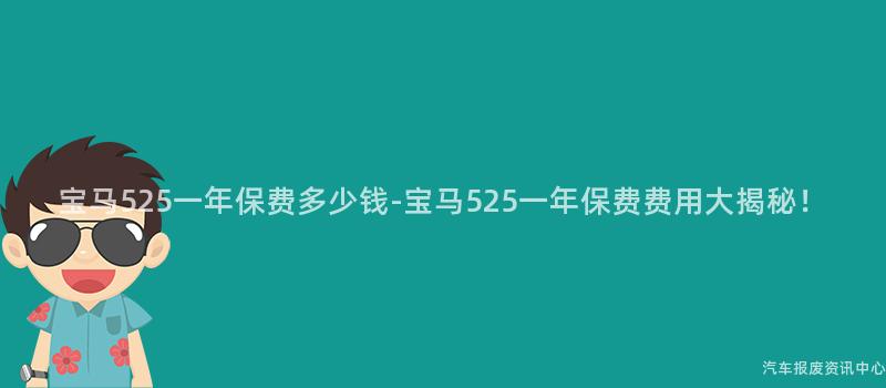 宝马525一年保费多少钱-宝马525一年保费费用大揭秘！