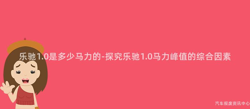 乐驰1.0是多少马力的-探究乐驰1.0马力峰值的综合因素