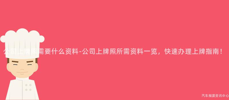 公司上牌照需要什么资料-公司上牌照所需资料一览，快速办理上牌指南！