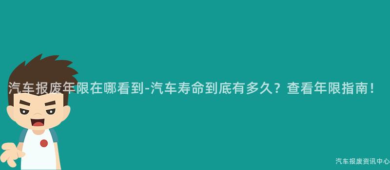 汽车报废年限在哪看到-汽车寿命到底有多久？查看年限指南！