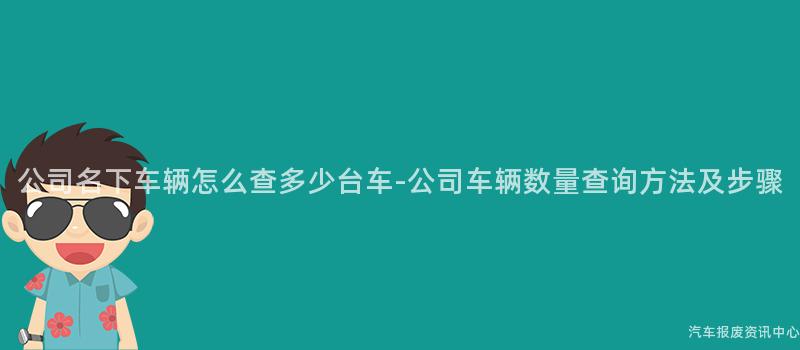 公司名下车辆怎么查多少台车-公司车辆数量查询方法及步骤