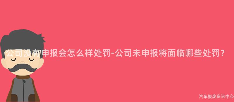 公司没有申报会怎么样处罚-公司未申报将面临哪些处罚？