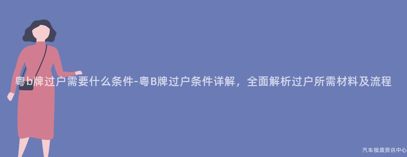 粤b牌过户需要什么条件-粤B牌过户条件详解，全面解析过户所需材料及流程