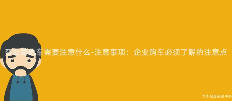 买公司的车需要注意什么-注意事项：企业购车必须了解的注意点