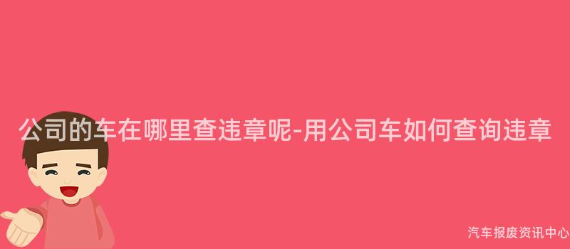 公司的车在哪里查违章呢-用公司车如何查询违章