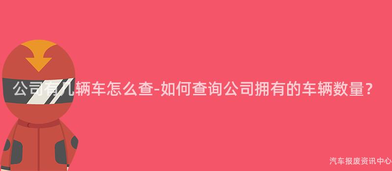 公司有几辆车怎么查-如何查询公司拥有的车辆数量？