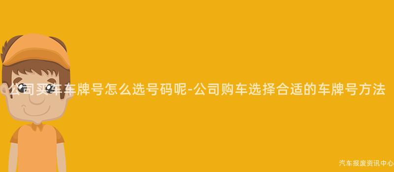 公司买车车牌号怎么选号码呢-公司购车选择合适的车牌号方法