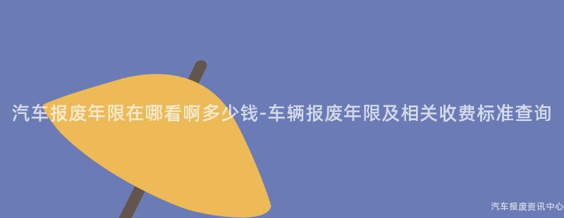 汽车报废年限在哪看啊多少钱-车辆报废年限及相关收费标准查询