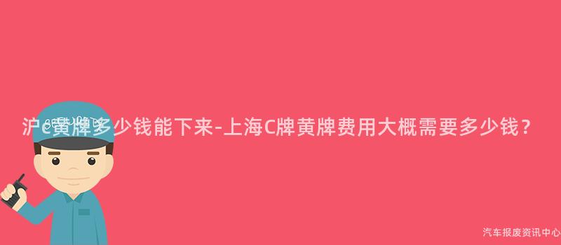 沪c黄牌多少钱能下来-上海C牌黄牌费用大概需要多少钱？